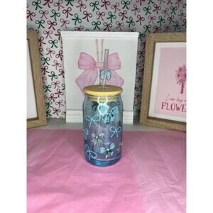 Blue Bow Glass Tumbler